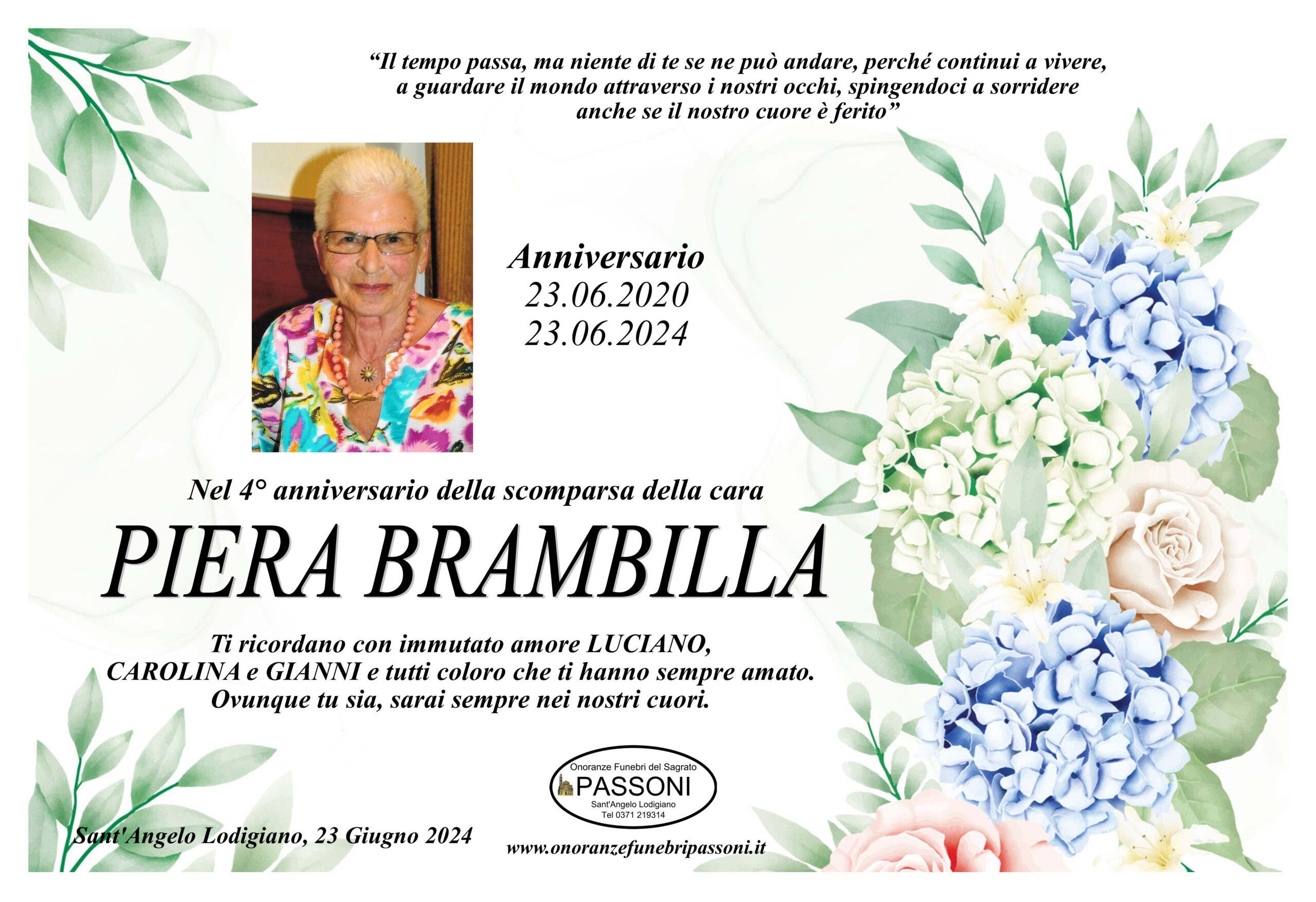 PIERA BRAMBILLA ANNIVERSARIO