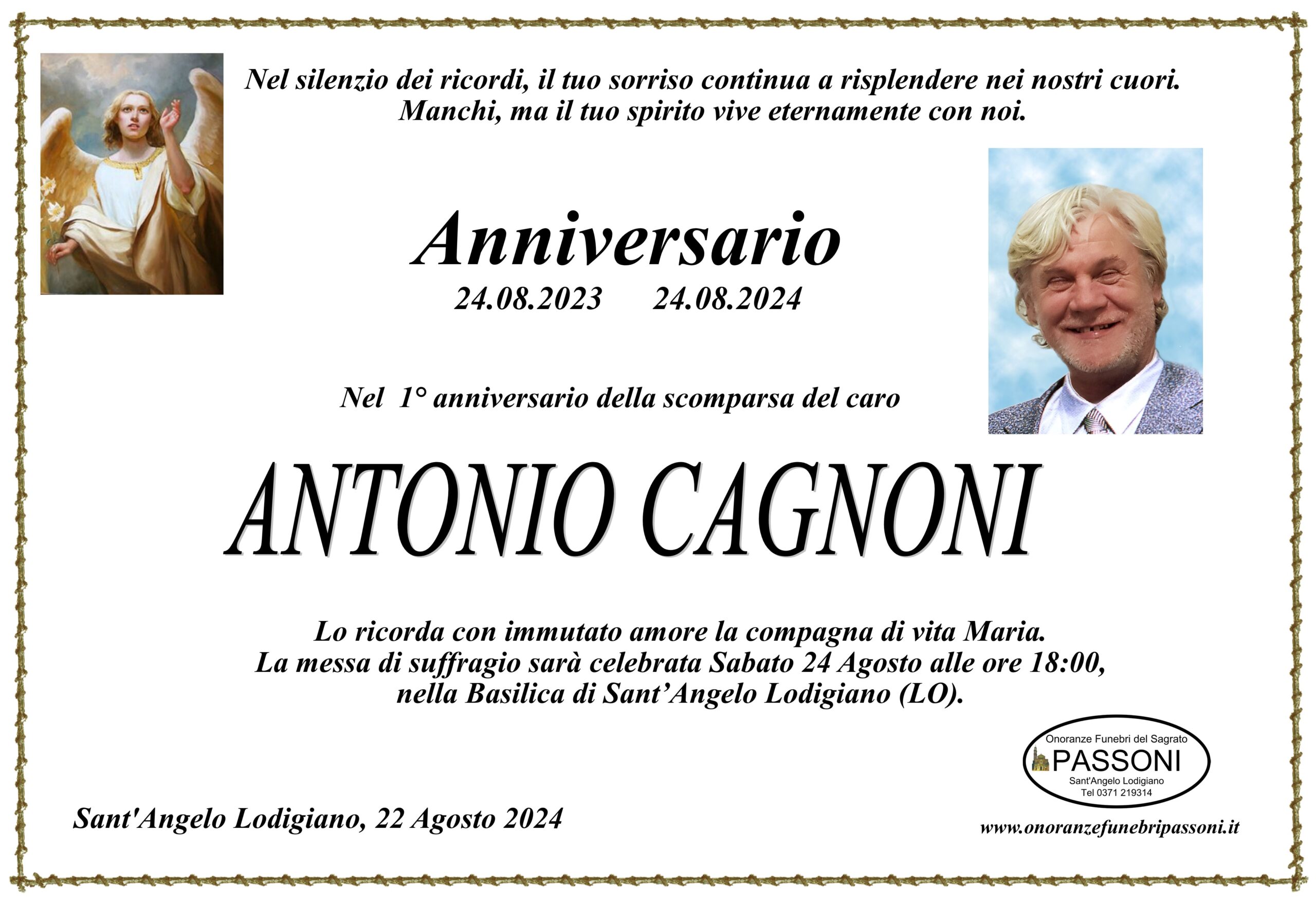 ANNIVERSARIO ANTONIO CAGNONI